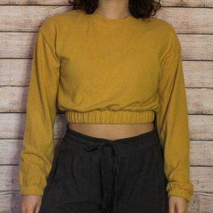 cropped yellow sweater
